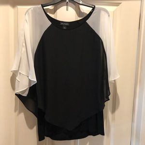 Sheer Poncho Style Blouse